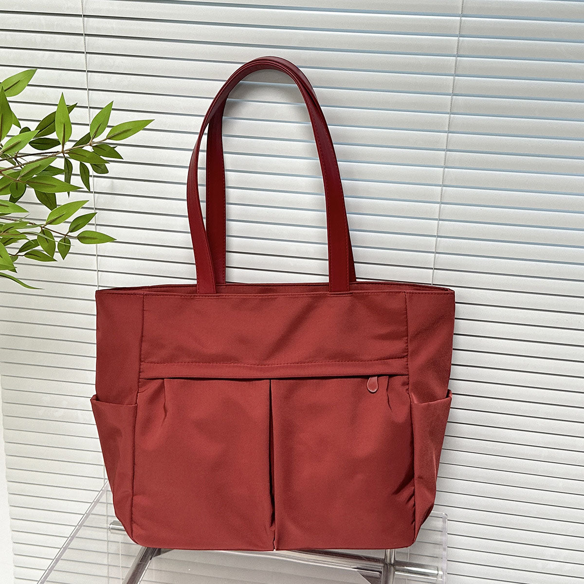 #238 Women's new canvas shoulder bag retro texture solid color handbag