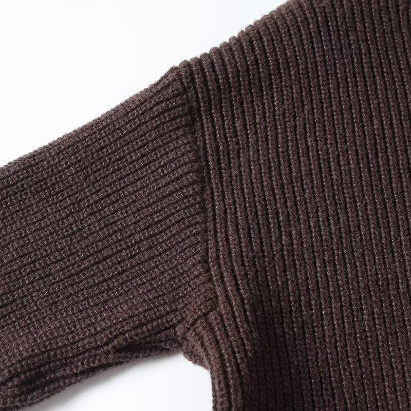 Women's casual high necked long sleeved knitted sweater