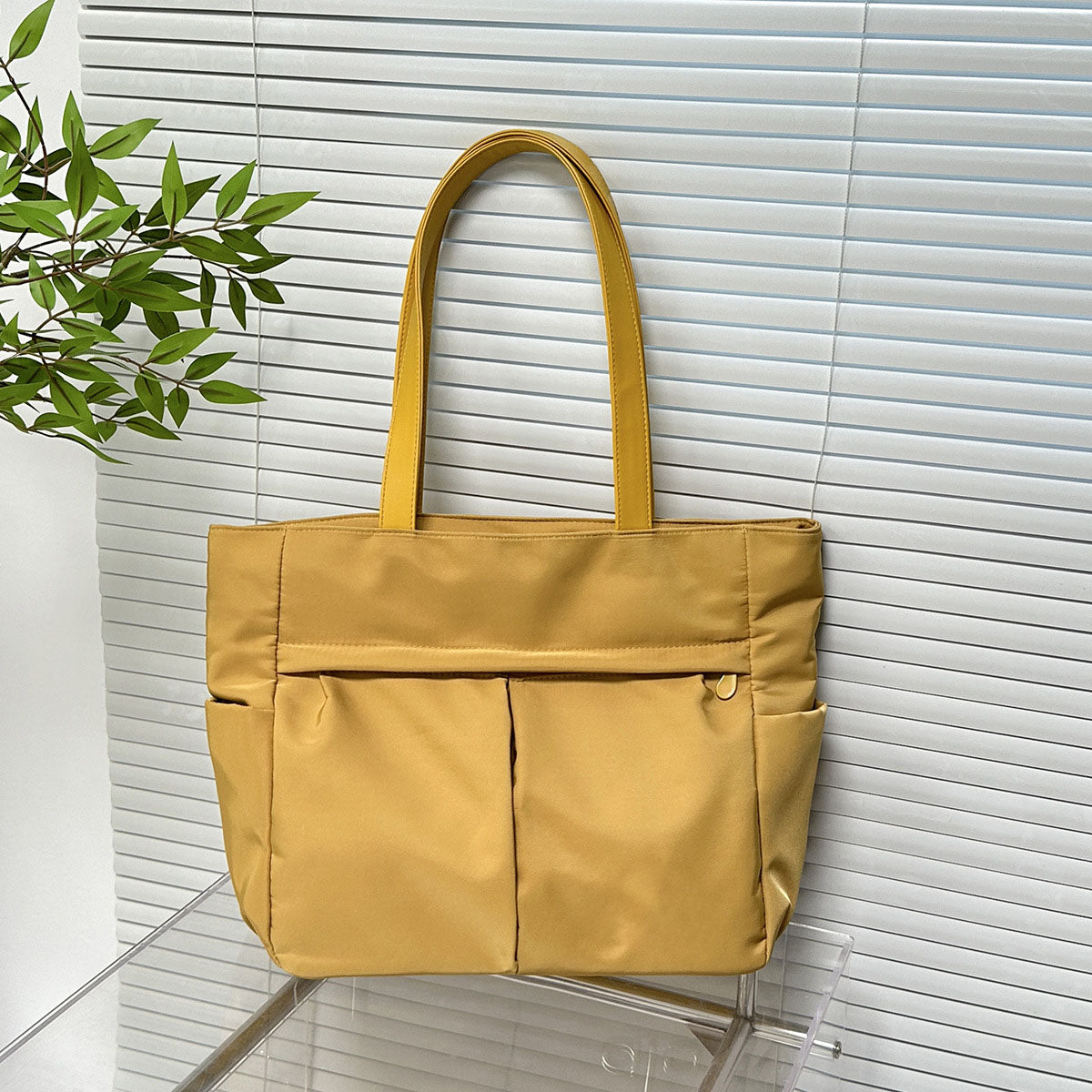 #238 Women's new canvas shoulder bag retro texture solid color handbag