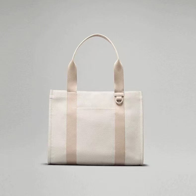 #79 Women's New Fashion Canvas Two-color Portable Large-capacity Joker Shoulder Bag Tote Bag