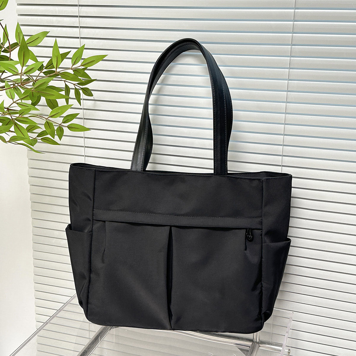 #238 Women's new canvas shoulder bag retro texture solid color handbag
