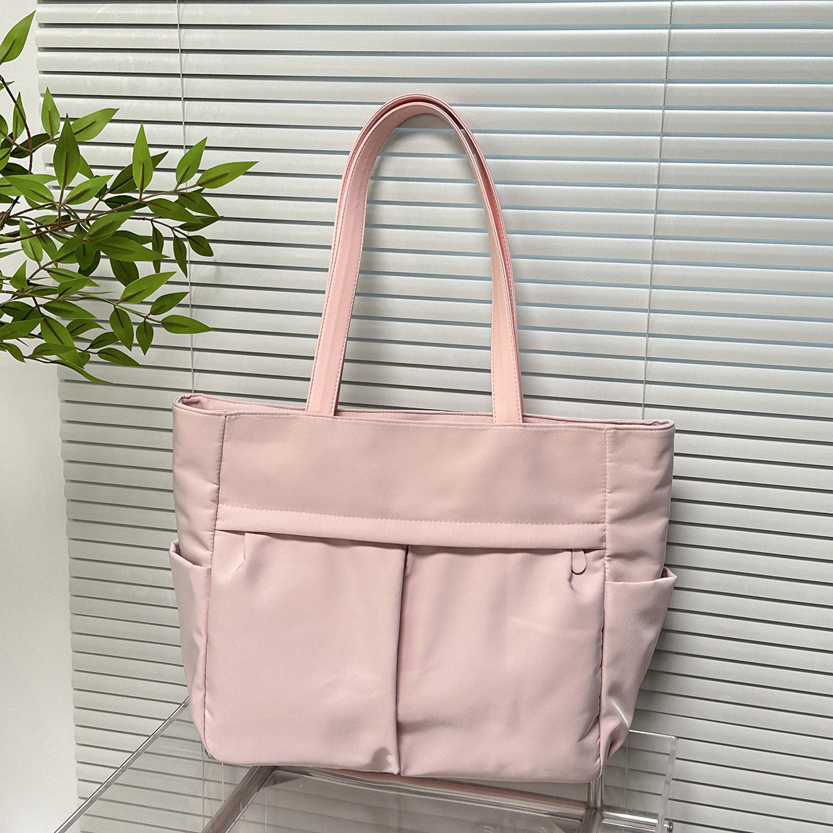 #238 Women's new canvas shoulder bag retro texture solid color handbag
