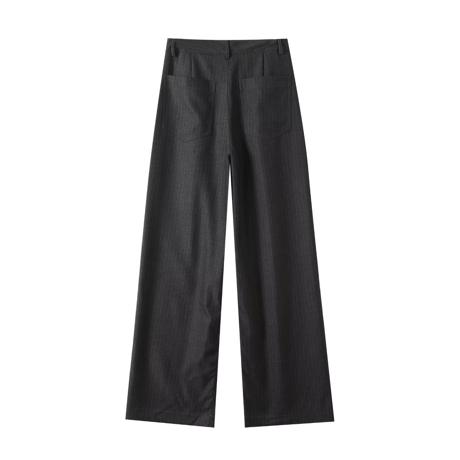Women's loose mid waist striped wide leg pants
