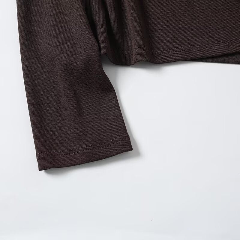 Women's long sleeved base slim O Neck T-shirt