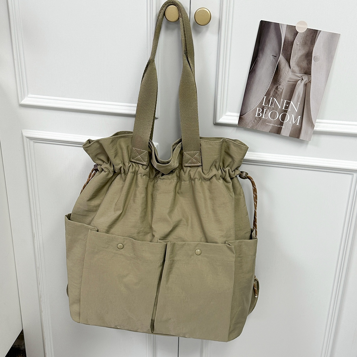 #129 Women's new shoulder bag large capacity multi-pocket shoulder bag