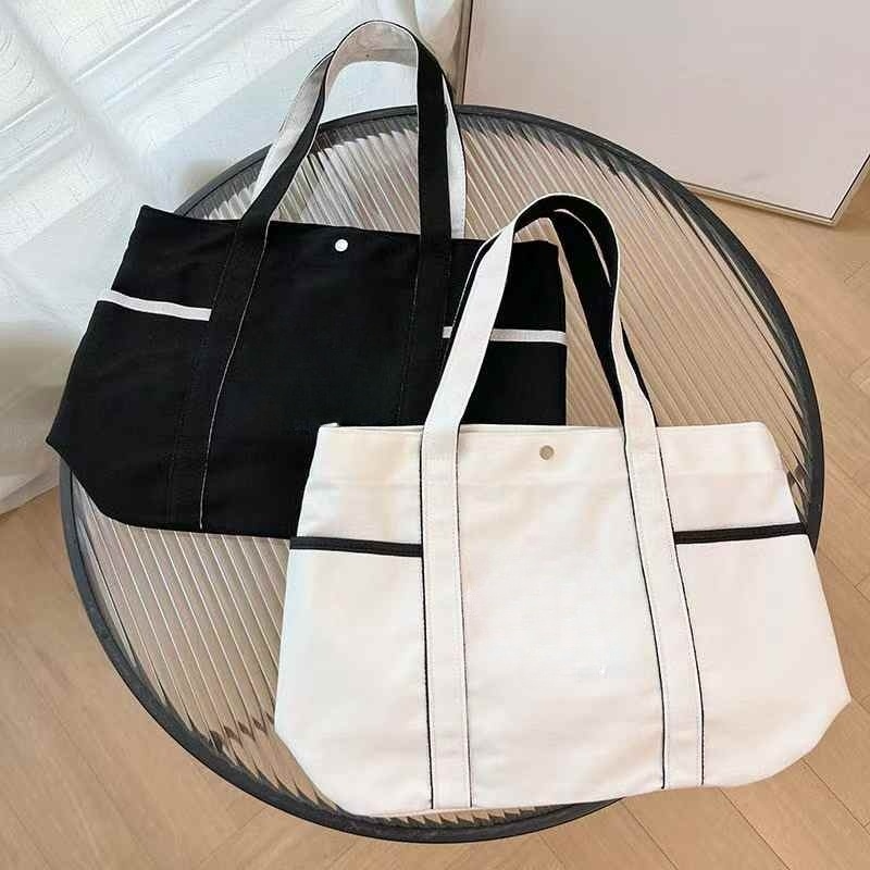 #399 New Casual Joker Multi-pocket Design Canvas Handbag Tote Bag Yoga Bag