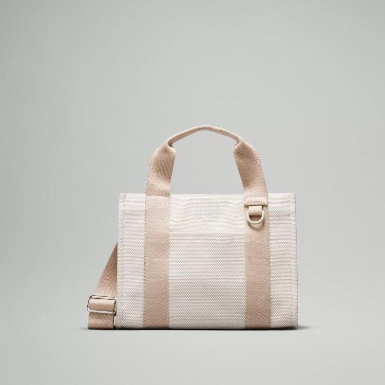 #79 Women's New Fashion Canvas Two-color Portable Large-capacity Joker Shoulder Bag Tote Bag