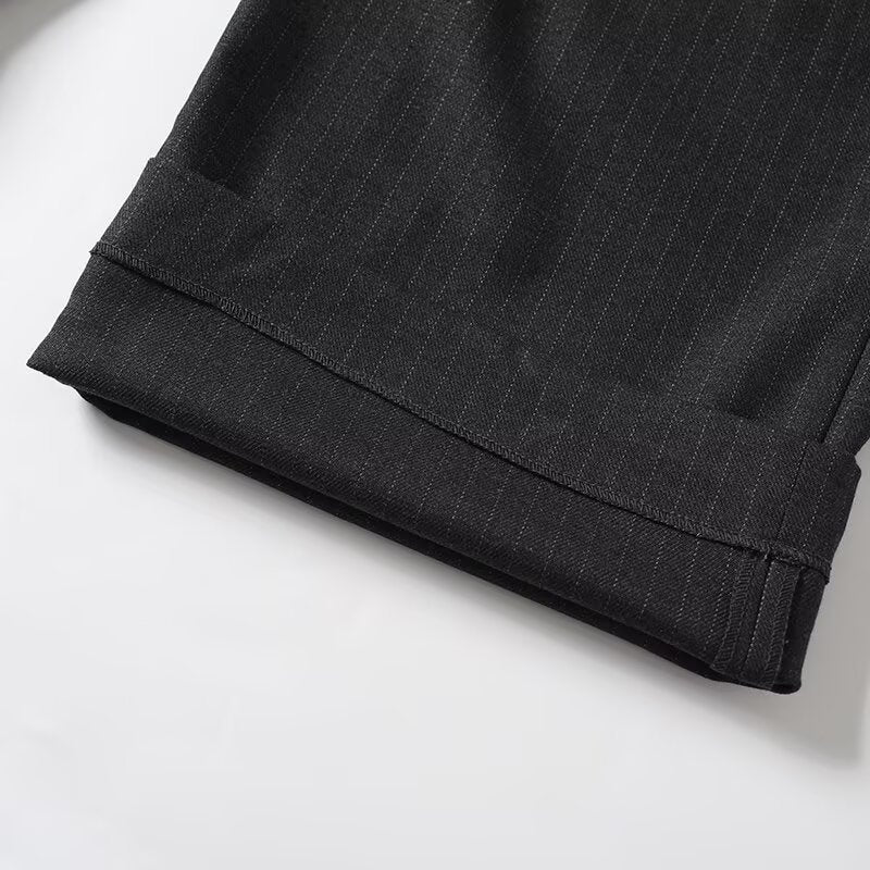 Women's loose mid waist striped wide leg pants