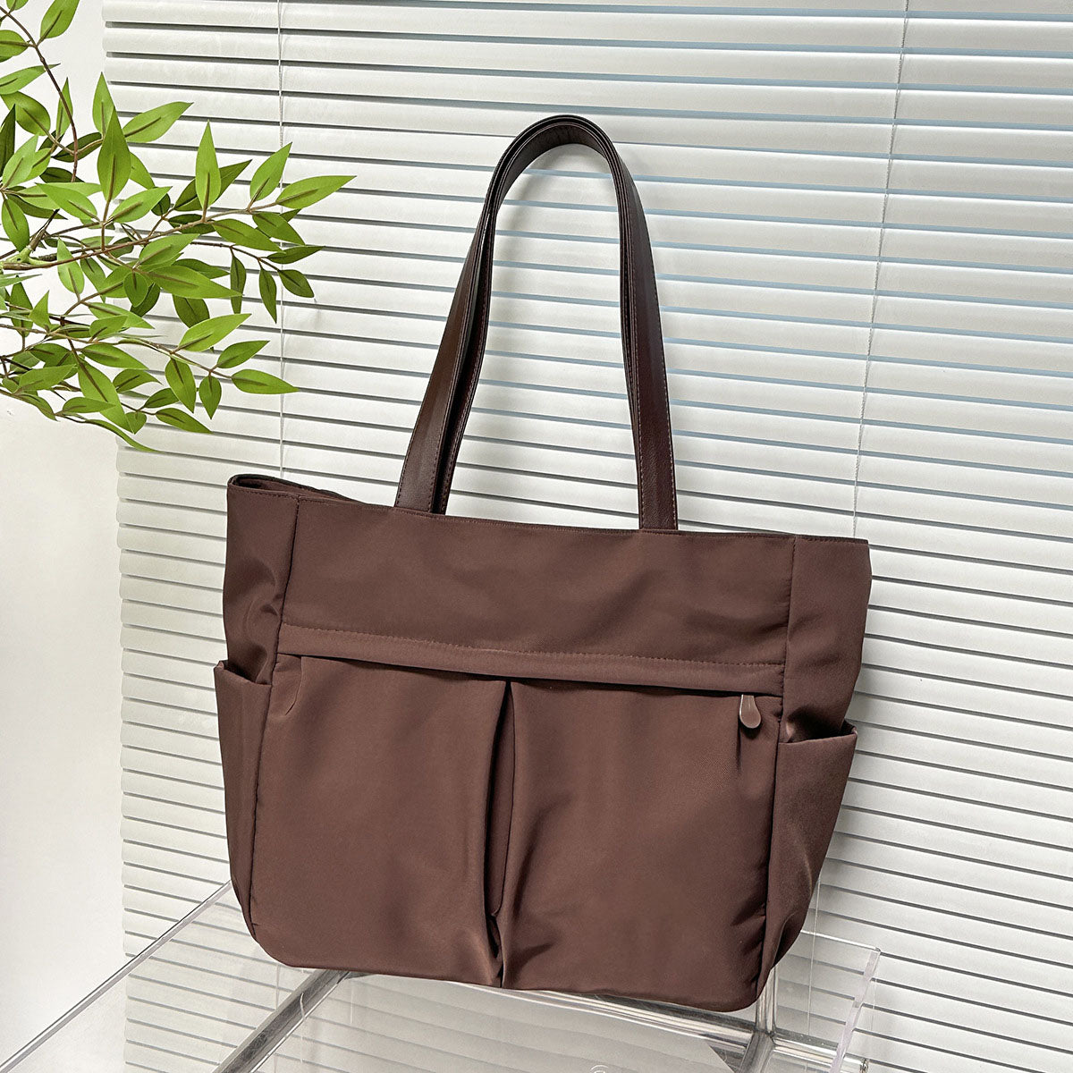 #238 Women's new canvas shoulder bag retro texture solid color handbag