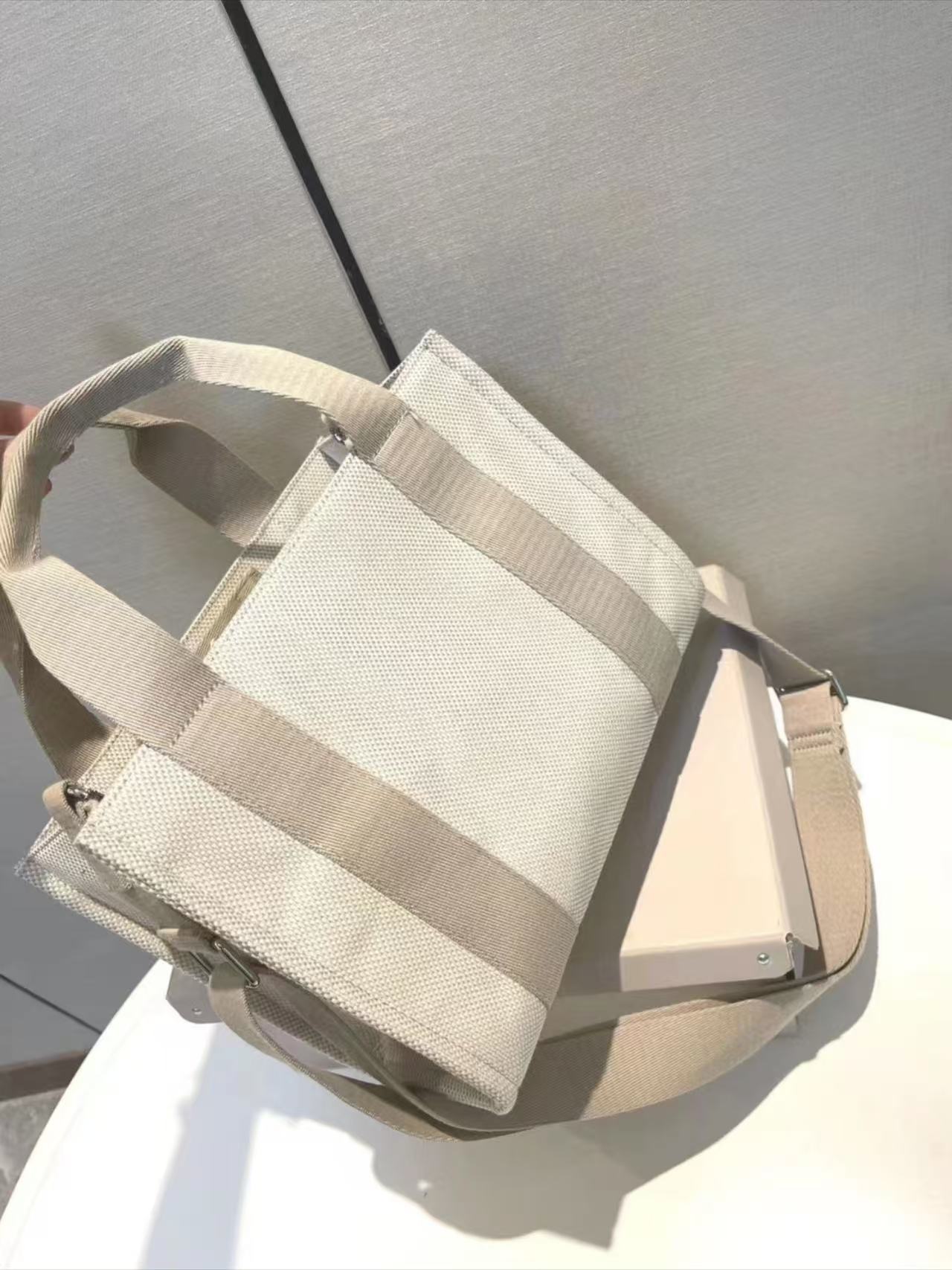 #79 Women's New Fashion Canvas Two-color Portable Large-capacity Joker Shoulder Bag Tote Bag